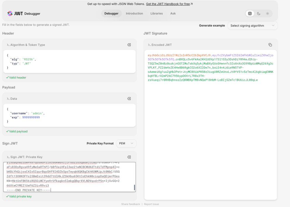 Настройка параметров JWT с алгоритмом RS256