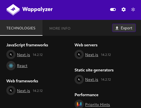 Определение версии Next.js расширением Firefox