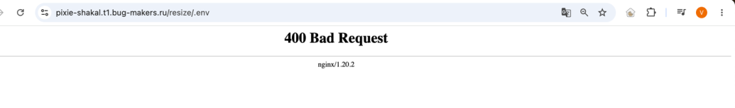 Запрос с ../ через роут /resize/ → 400 от nginx