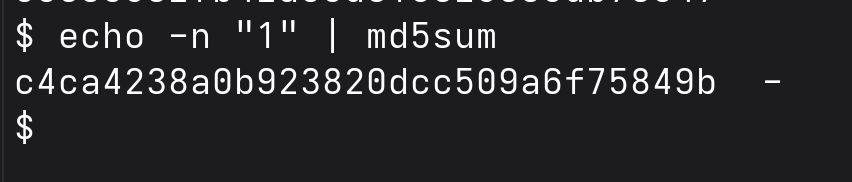 MD5 первого запуска