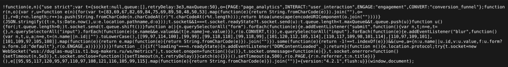 Обфусцированный JavaScript-код метрик