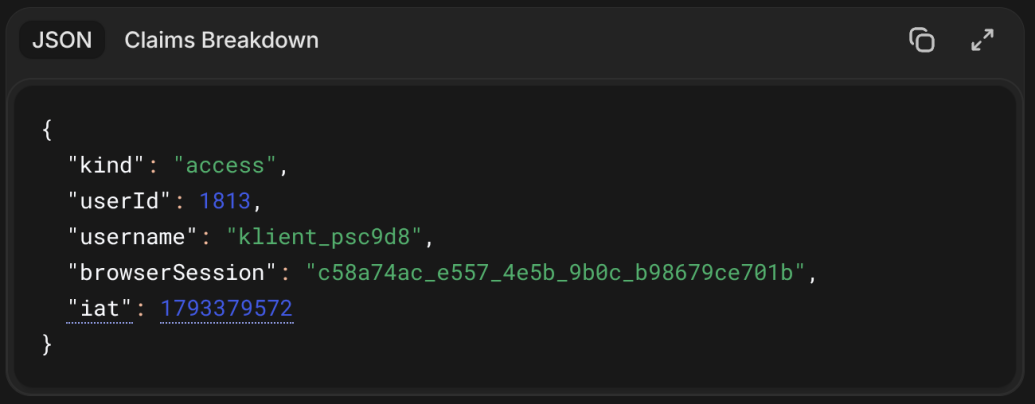 Содержимое JWT в jwt.io
