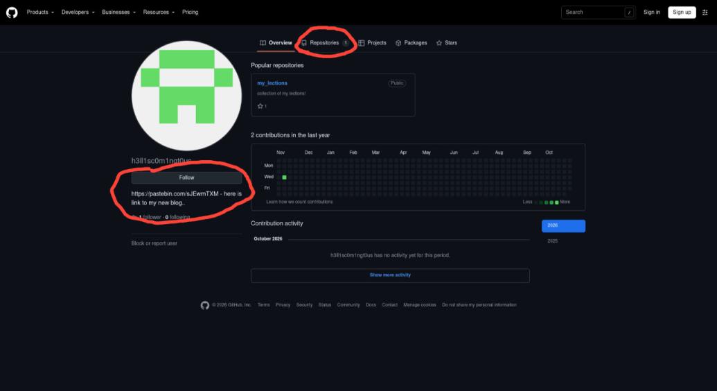 GitHub-профиль автора блога